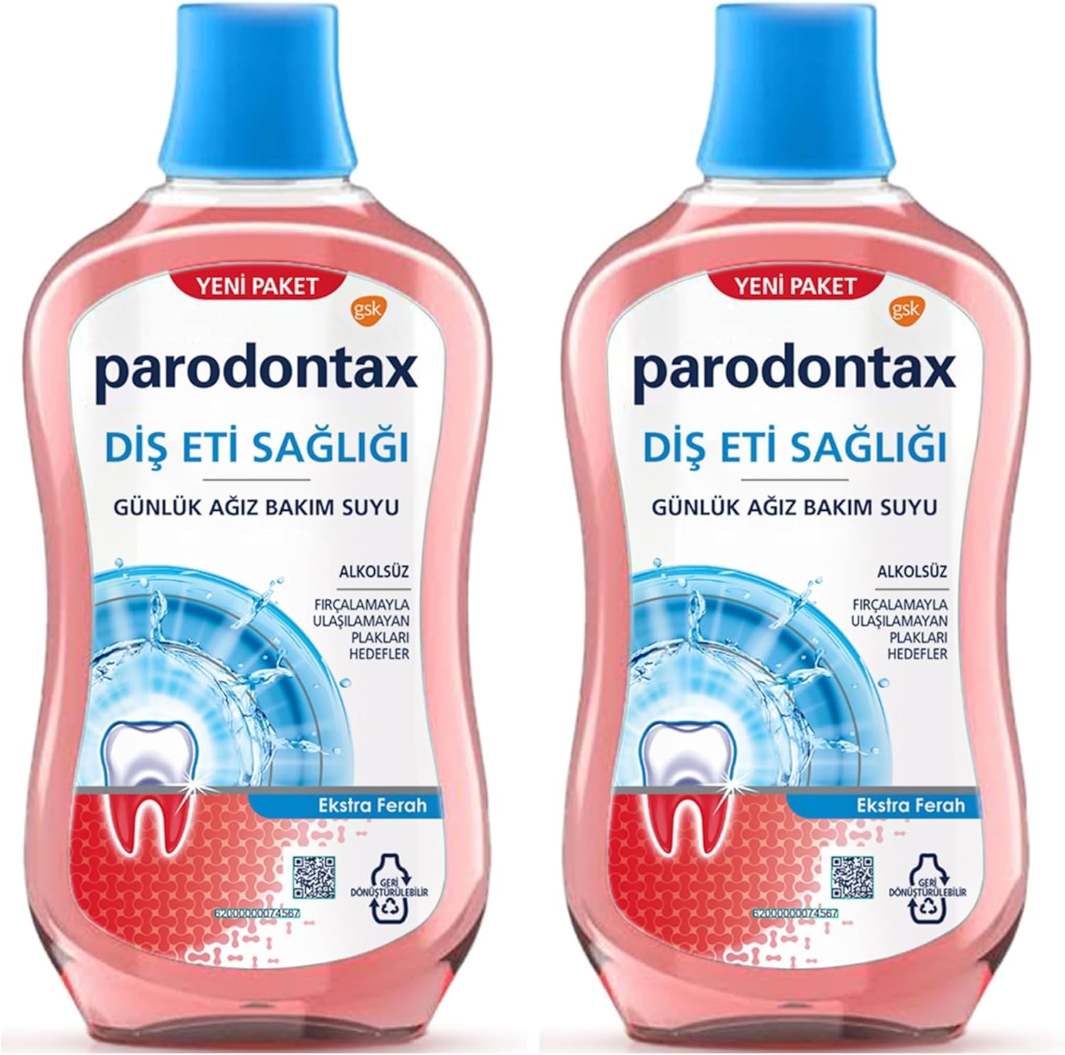 Parodontax Diş Eti Bakımı Ekstra Ferah Ağız Bakım Suyu 500 ml (2 paketi)