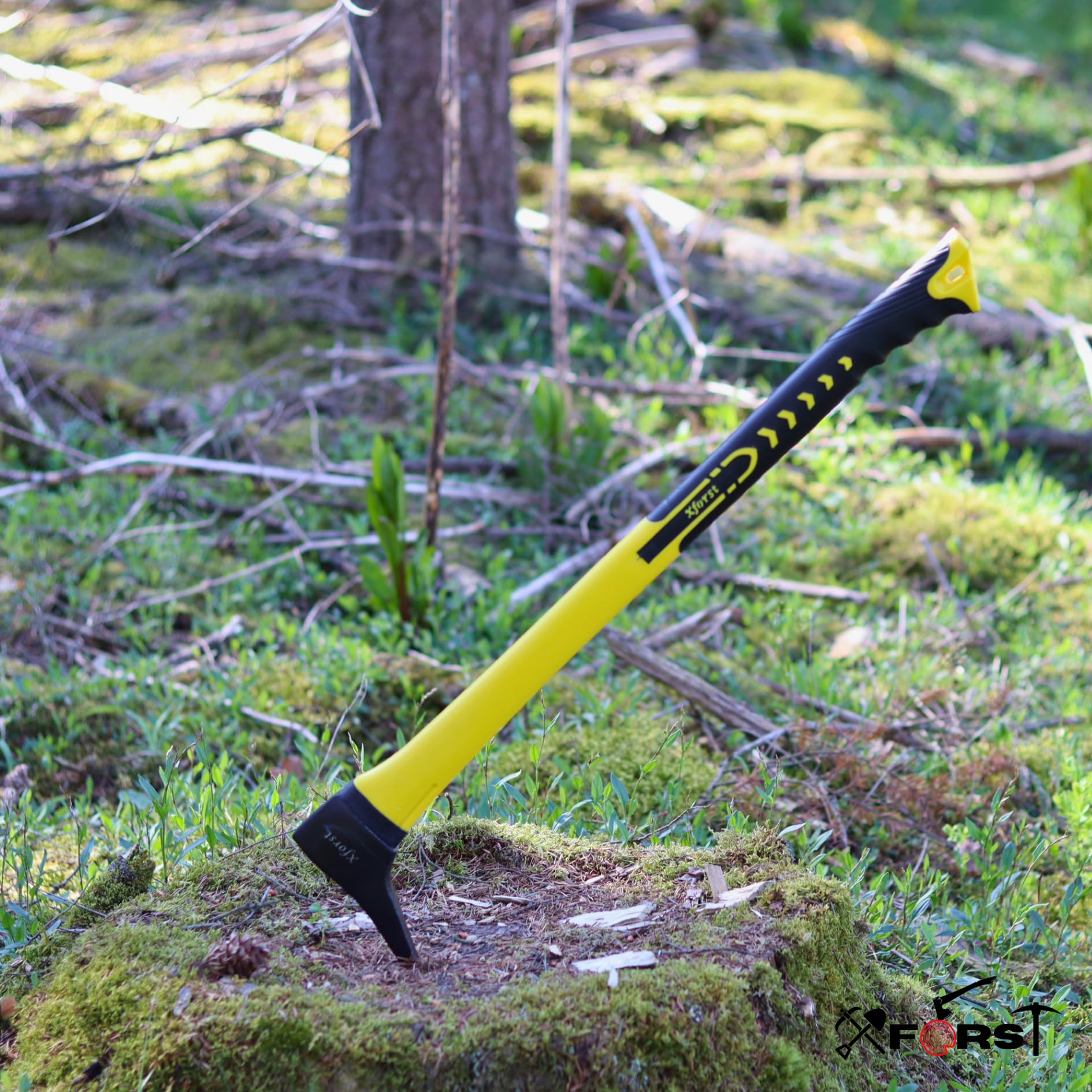 Xforst Sappie Forst 70 cm – Profi-Handsappie Sapie mit Fiberglasstiel & gehärteter Stahlklinge | Forstwerkzeug zum Wenden, Heben, Tragen von Holz & Brennholz | Fällheber, Stammwender P55FL