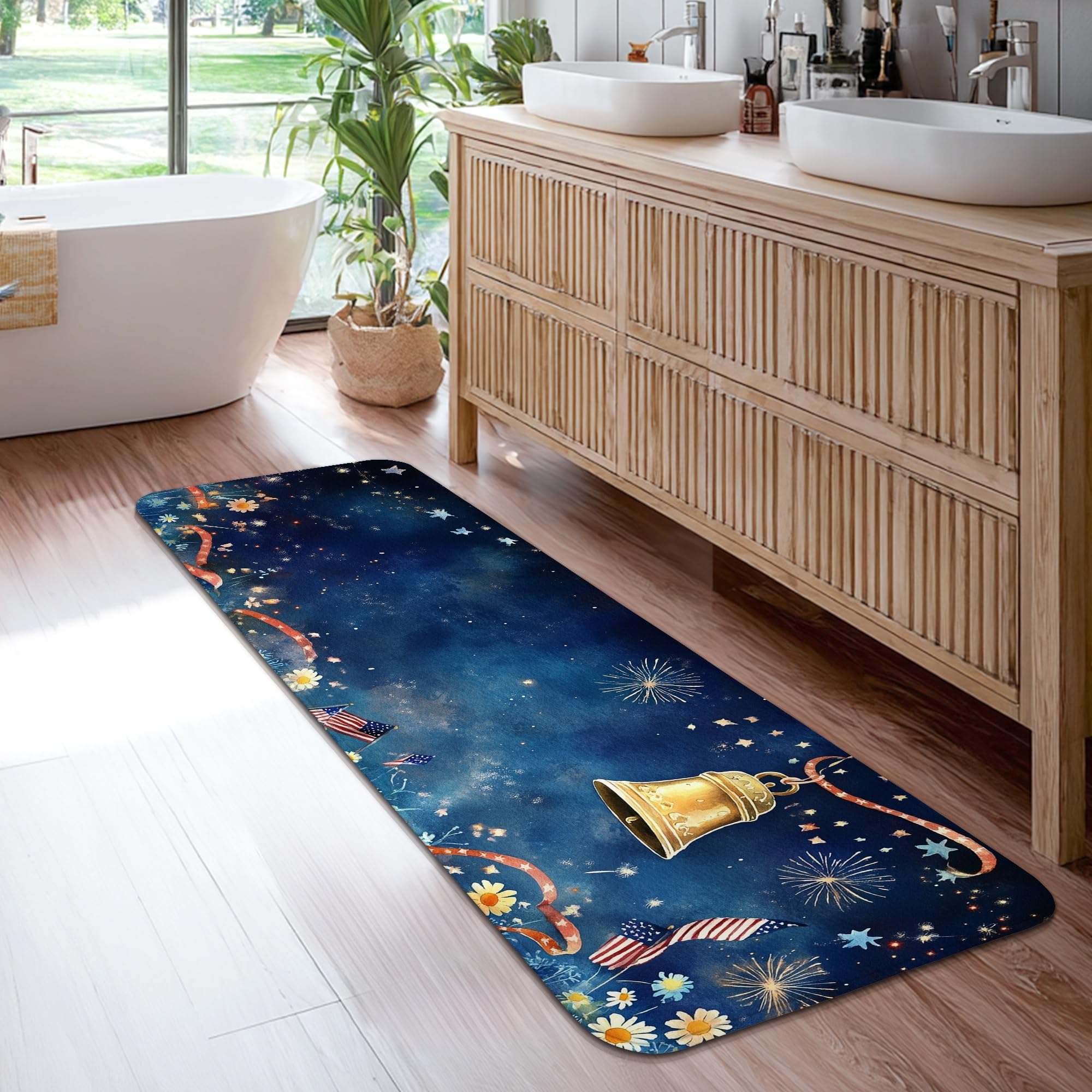 Tapis de couloir pour cuisine et buanderie grand tapis rectangulaire bleu