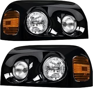 Headlights Assembly for Freightliner Century 2004 2005 2006 2007 2008 2009 2010 2011 2012 2013 2014 2015 Headlamp(Black)