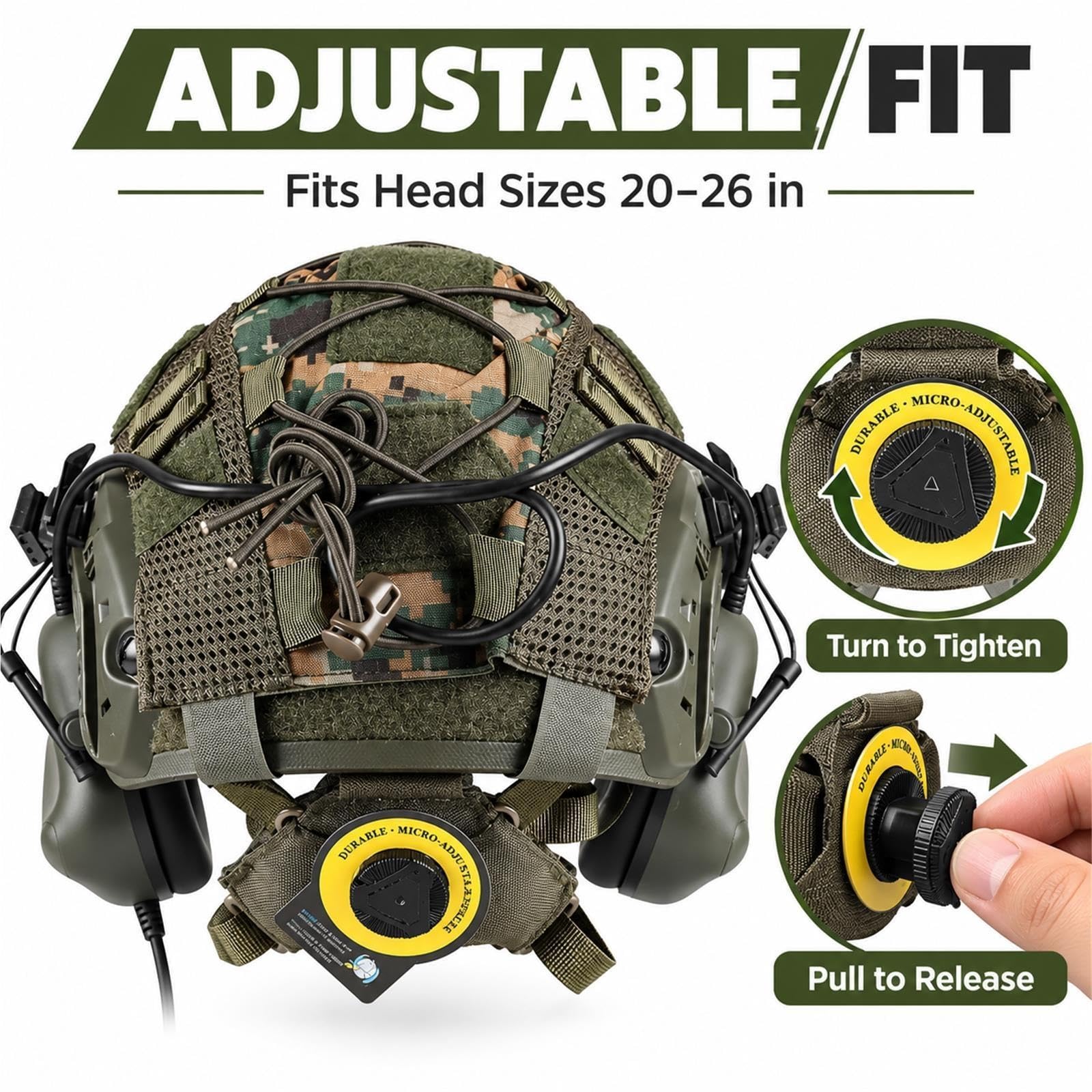 Casco Tattico FAST con Cuffie e Maschera Mezza Faccia Estesa