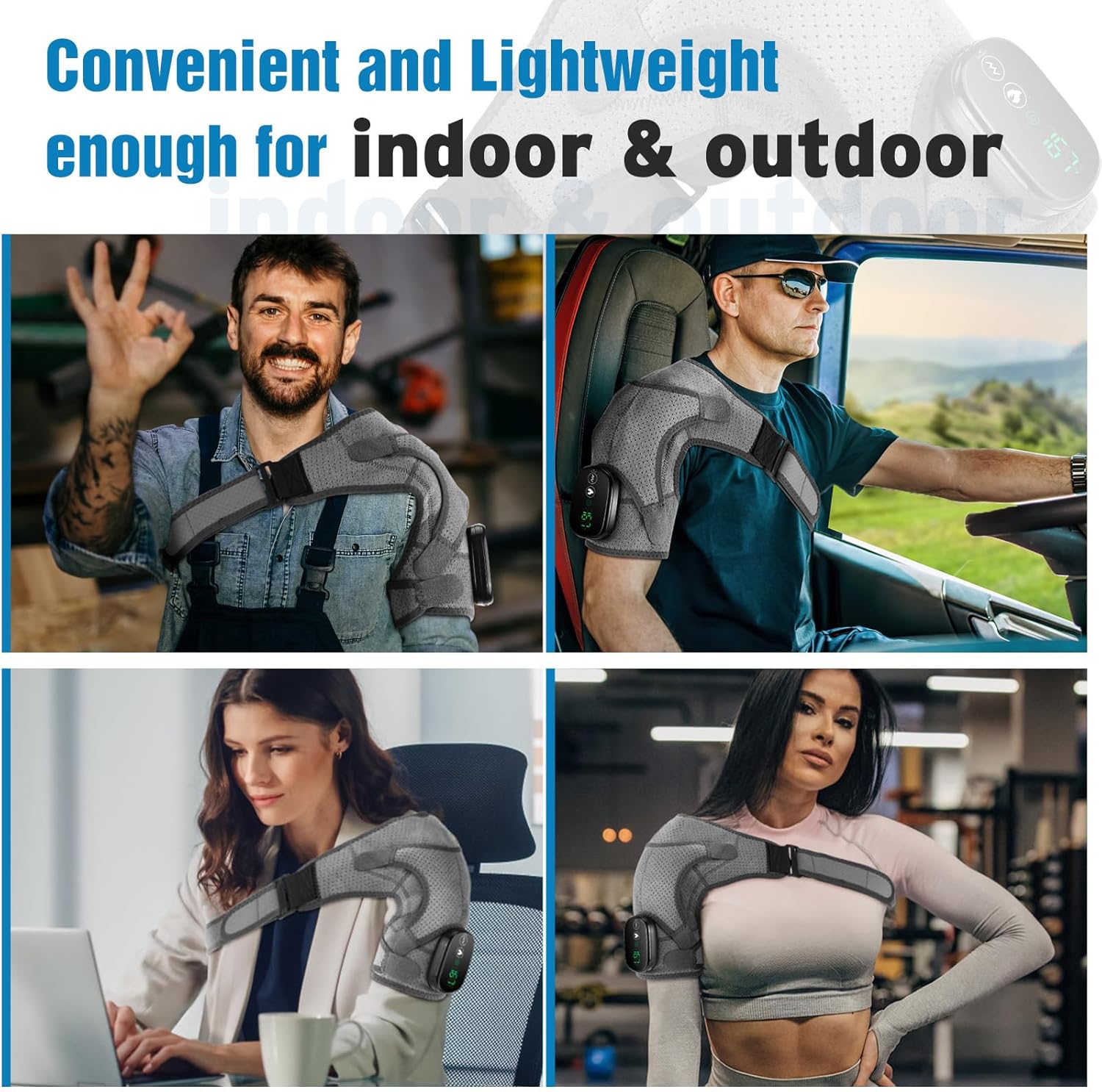 Shoulder Heating Pad Cordless, FSA Eligible Items List Shoulder Massager for Pain Relief Deep Tissue, Heated Shoulder Brace Wrap HSA Approved Products Only - Image 6