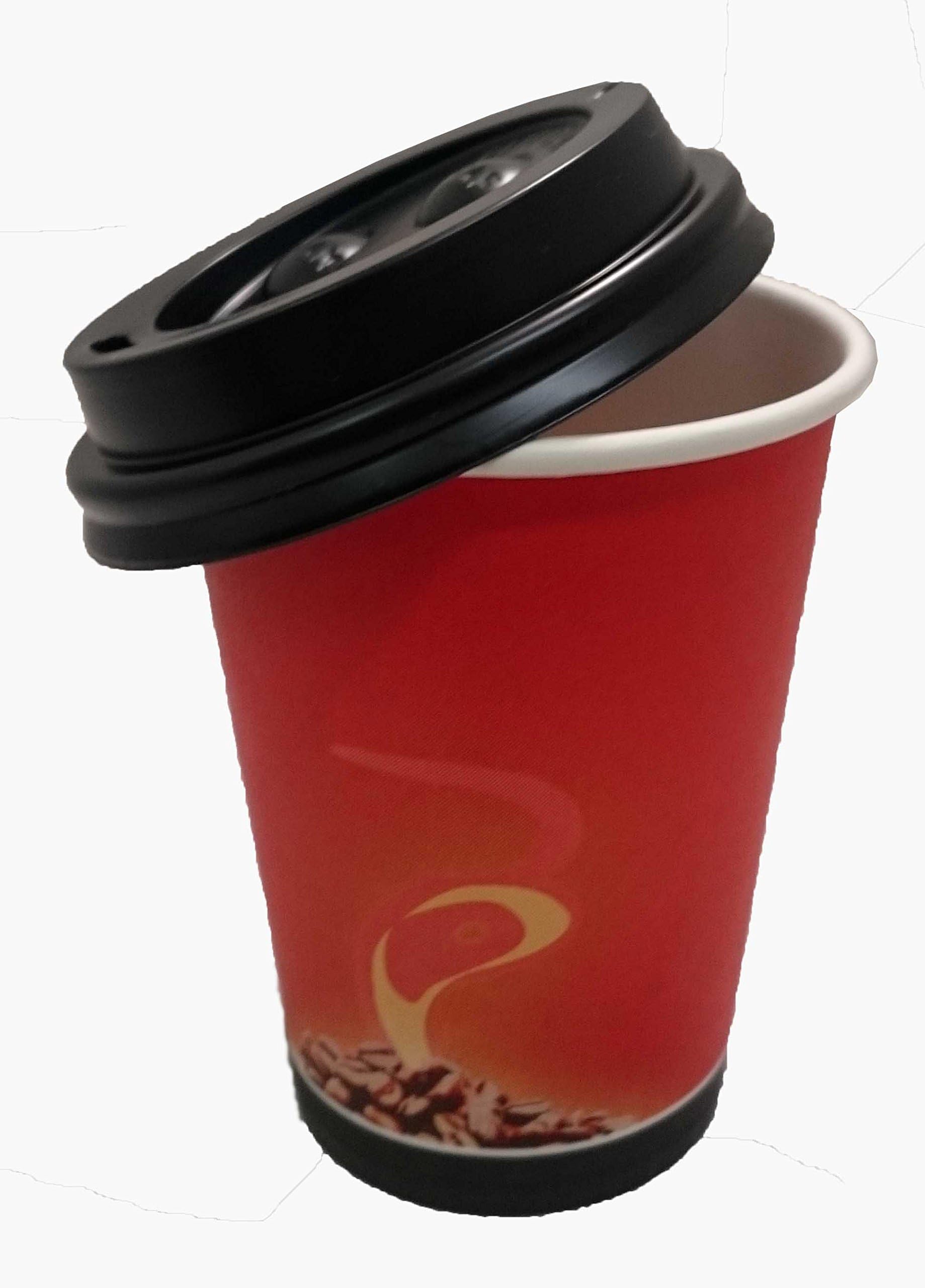 Hanamal Disposable Paper Cups with Plastic Lids for Hot Drinks (8 Ounce)