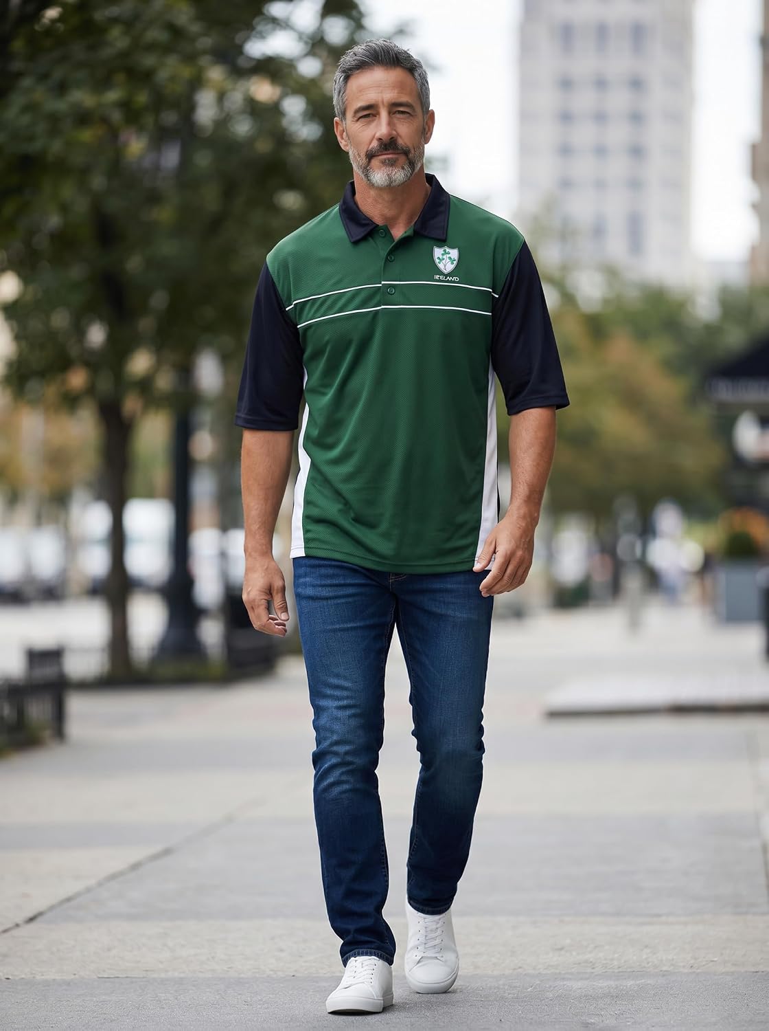 Shamrock Crest Breathlite Irish Rugby Jersey Polo Shirt image 3