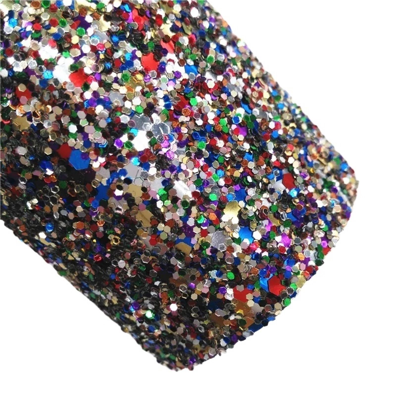 Sparkle PU Leather Fabric 30X134CM Mini Roll Chunky Glitter Leather Sheets Faux Vinyl Synthetic Fabric for Bows Craft DIY
