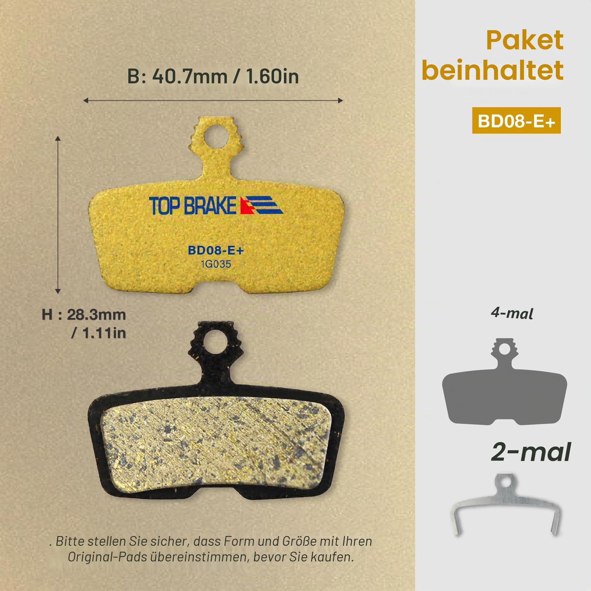 TOP BRAKE Scheibenbremsbeläge kompatibel mit SRAM AVID Code R RE RSC, DB8, Motive | MTB eMTB Downhill Trail Enduro All Mountain | 2026 iF Design Award