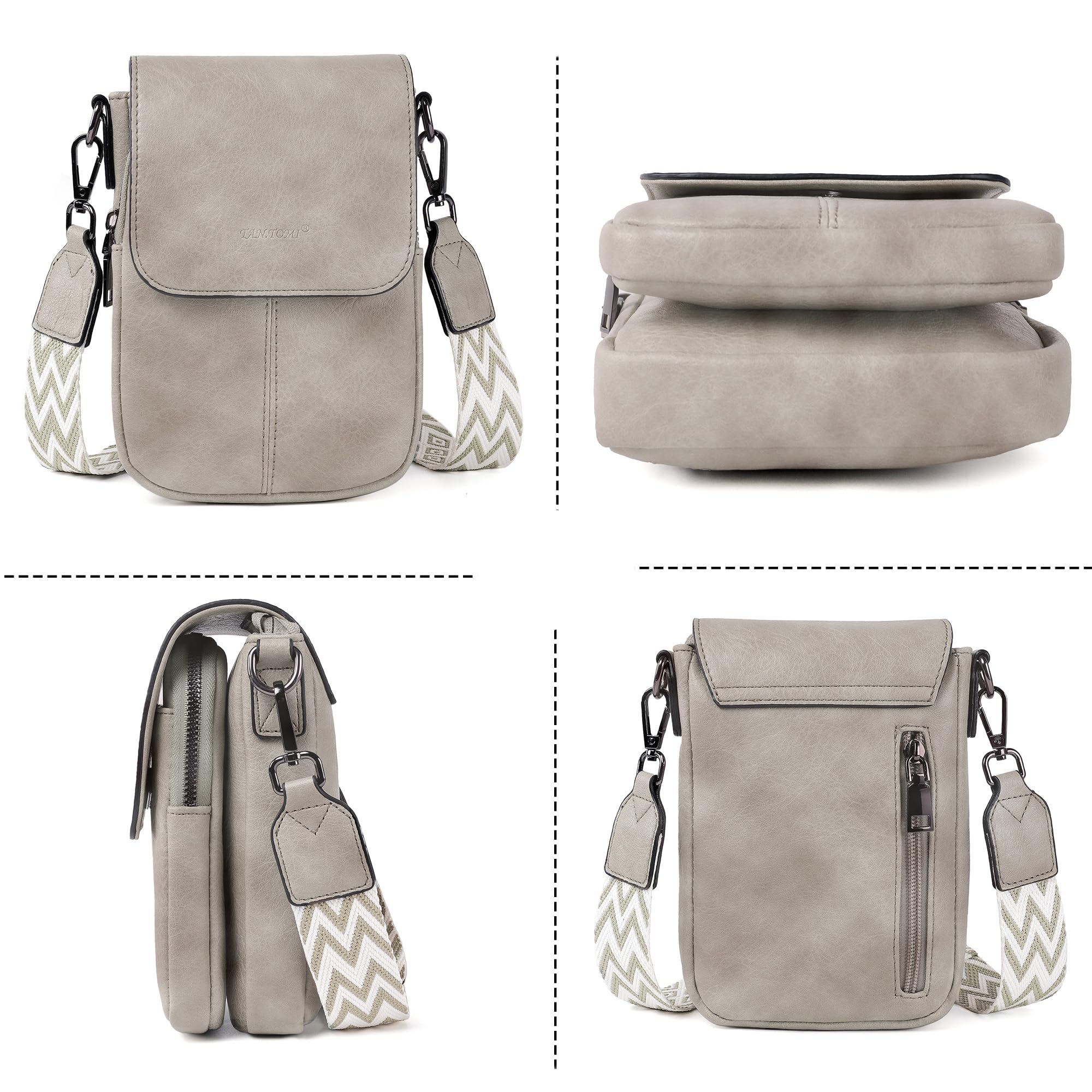 TANTOMI Small Crossbody Bags for Women, Small Purses with Card Slots Phone Purse Wide Adjustable Strap