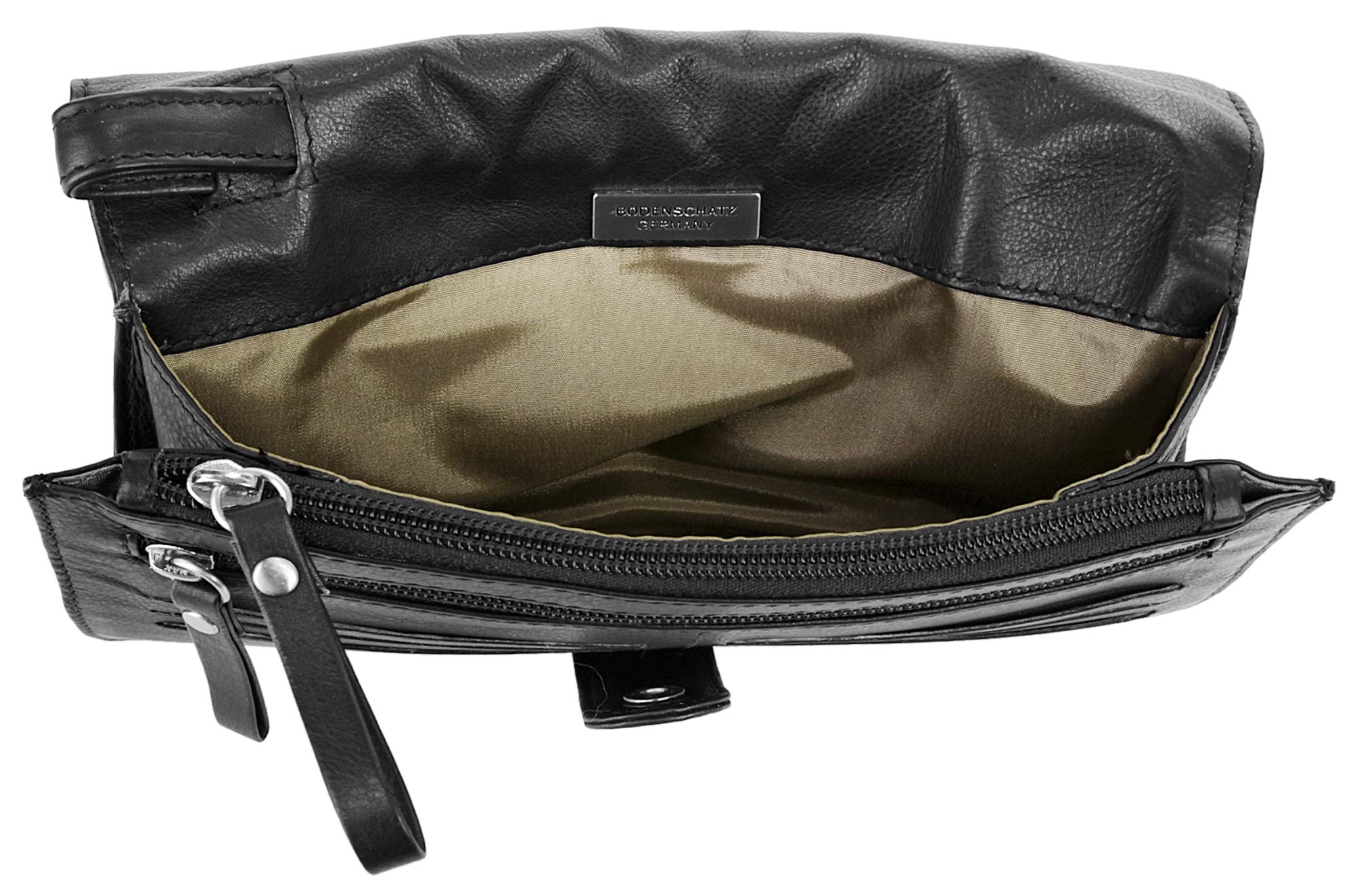 Handgelenk Tasche Echt Leder schwarz Herren - 017218