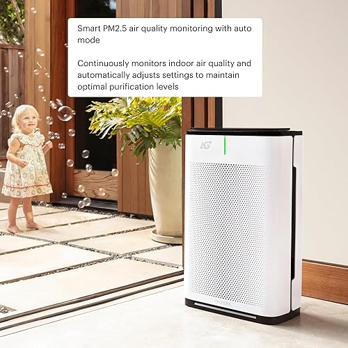 Miniatura 6 de Brondell P700BB-W Pro - Purificador de aire limpio con tecnología Aurabeat AG+ para dormitorio, oficina en casa, reduce el olor del humo y las