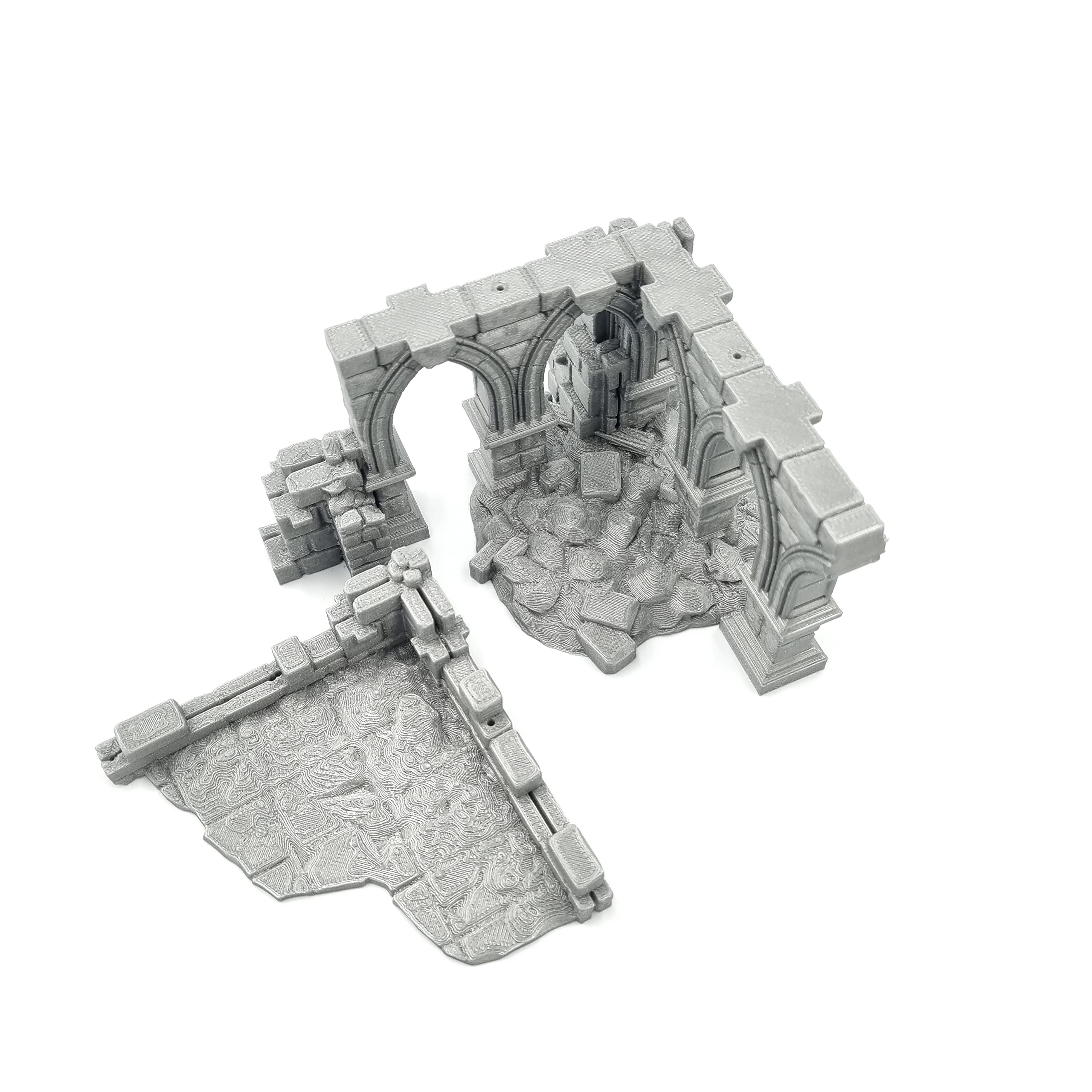 QP3D - Murs en Ruine de Combat, Paysage de Terrain 28-32 mm pour Wargames et RPG, Accessoires DND, D&D, Impression 3D