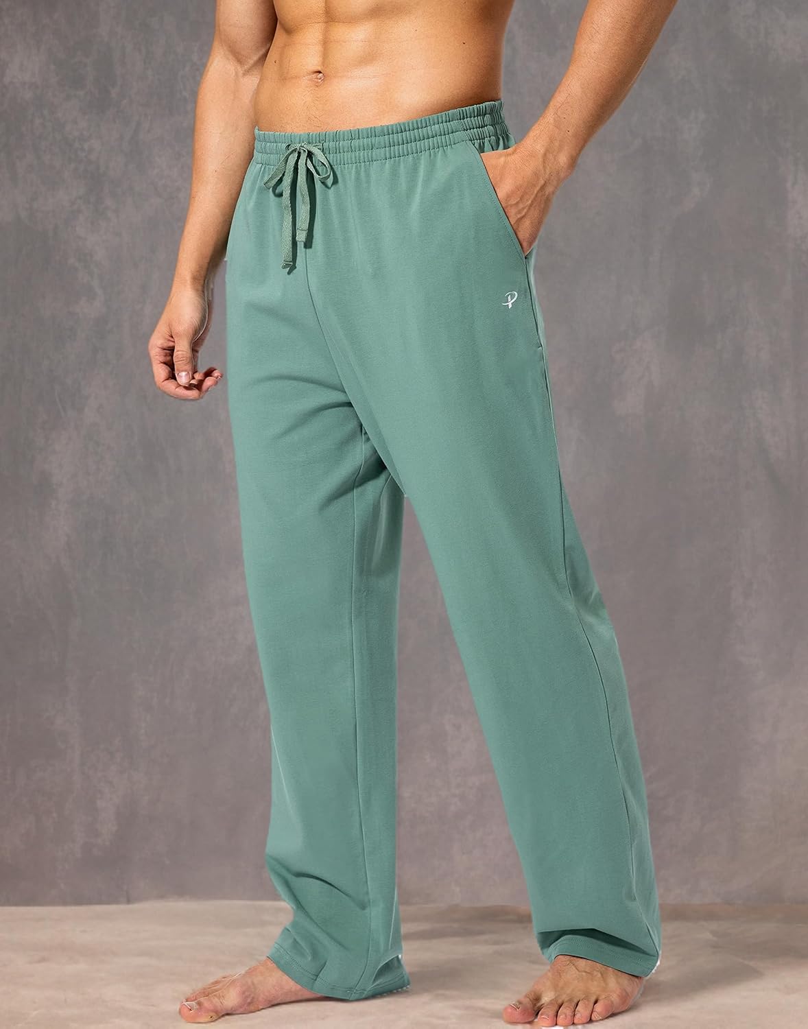 Pudolla Men's Cotton Yoga Sweatpants Athletic Lounge Pants Open Bottom Casual Jersey Pants for Men with Pockets - Image 8