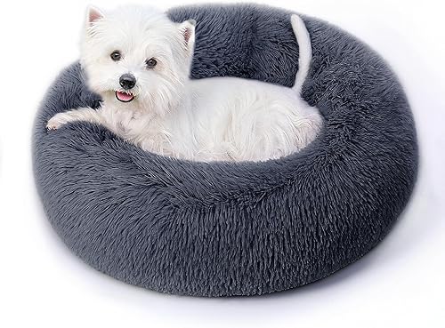 Miniatura 13 de Cama calmante para perros y gatos para gatos de interior, tamaño mediano, lavable, antideslizante, contra la ansiedad, camas tipo dona para perros