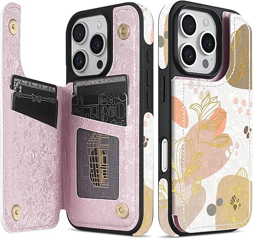 Miniatura 38 de NNH Funda tipo cartera compatible con iPhone Xs Max con bloqueo RFID, ranuras para tarjetas, folio de piel sintética, función atril, doble cierre