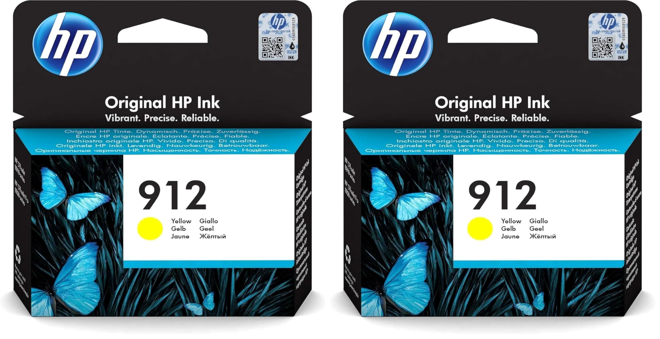 HP 912 (3YL79AE) Gelb Original Druckerpatrone OfficeJet Pro 8010, 8012, 8014, 8015, OfficeJet Pro 8020, 8022, 8023, 8024, 8025 (Packung mit 2)