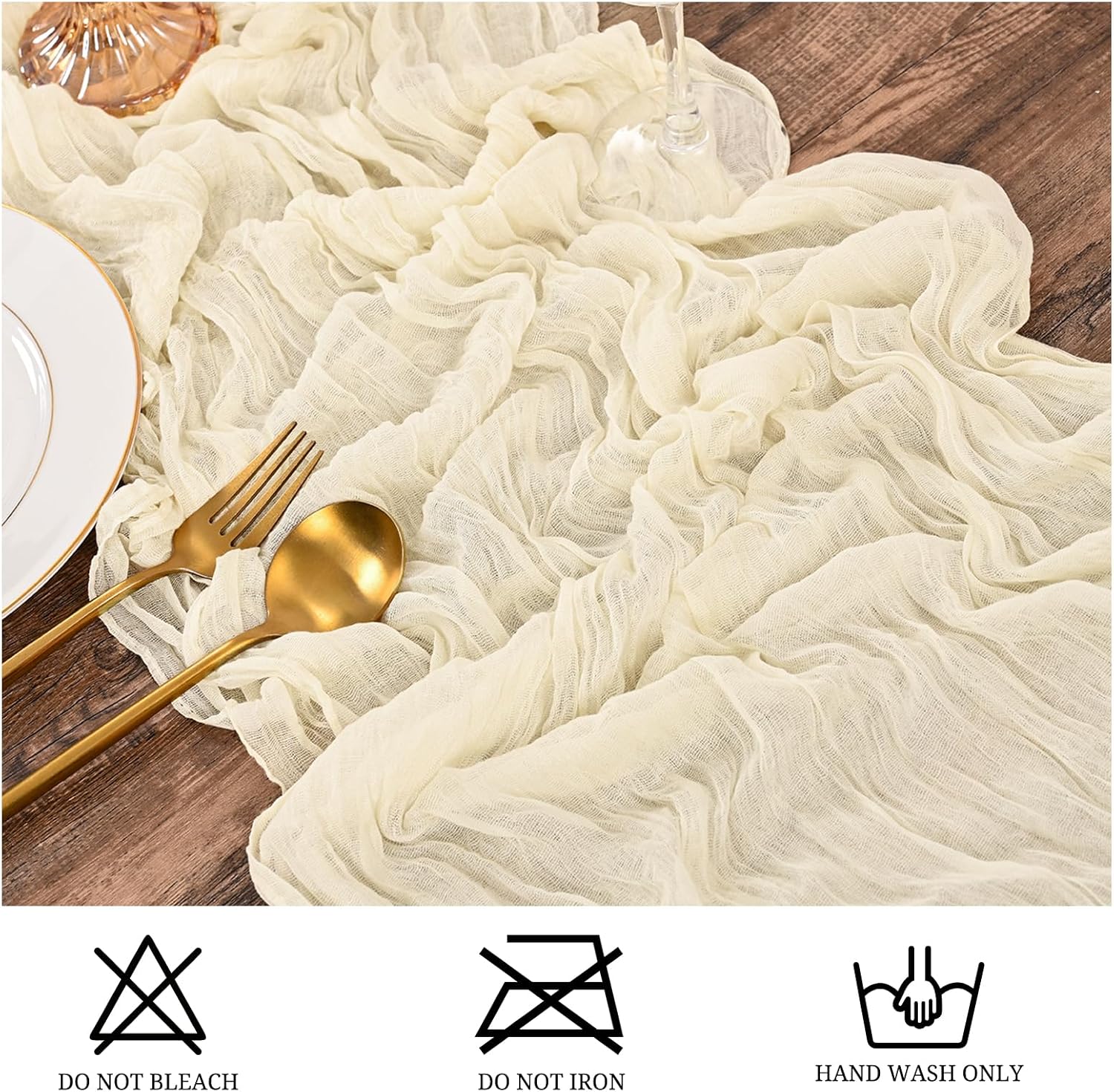 15 Pack Ivory Table Runner 17 x 108inch Cheesecloth Table Runner Boho Gauze Table Runners Rustic Sheer Fabric Cheese Cloth Table Runners for Wedding Party Bridal Shower Farmhouse Thanksgiving Decor