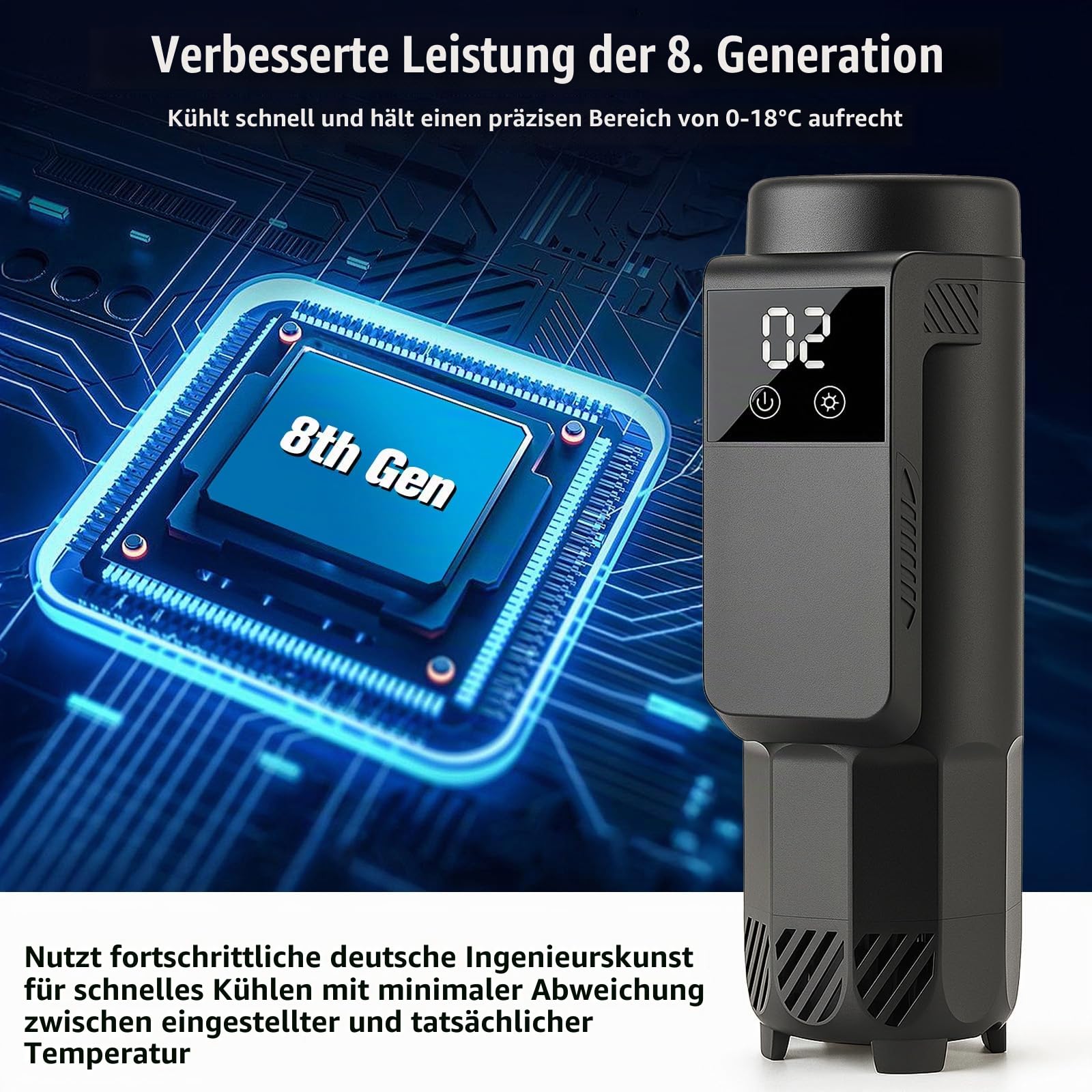 Medizin Insulin-Pen Kühlbox für Reisen, 0-18℃ Medikamenten Kühlbox Bietet Platz 5-7 Insulin-Pens, Isolierte Medikamenten-Reisekühler Diabetiker, USB Insulin Kühlbox mit LCD Temperaturanzeige