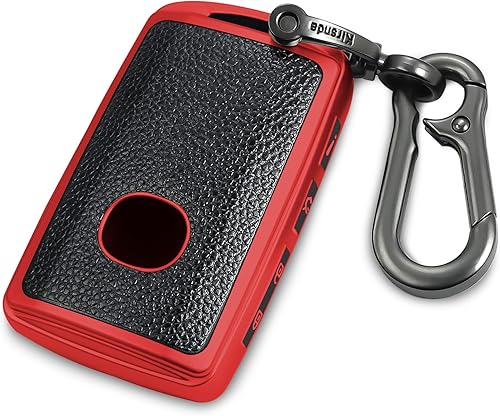 Funda para llavero, funda texturizada, con llavero de metal, carcasa para llavepiel, 4 botones para 2019 2020 2021 3, Hatchback, CX-5, CX-30, CX-9,