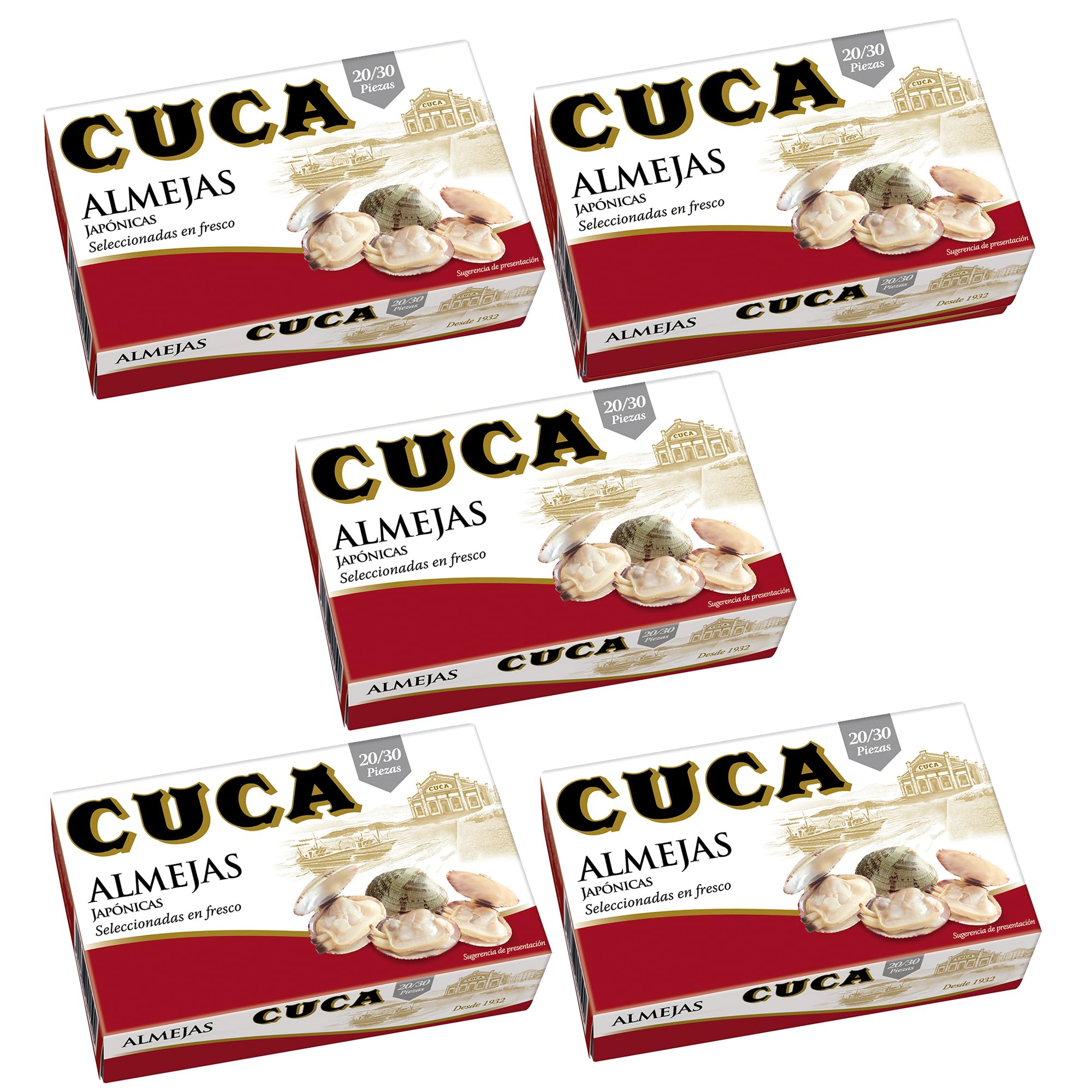 Cuca Almejas al Natural 20/30 piezas 5 latas 85gr