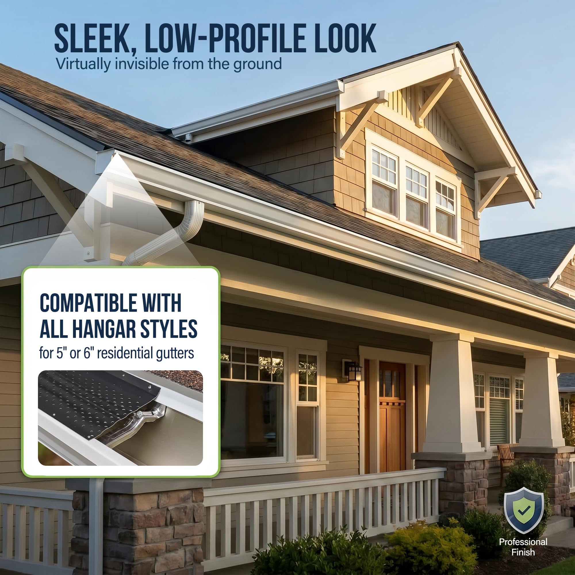 LeafTEK - Sistema de protección de canalones de aluminio resistente de 32 pies, protección de hojas y desechos de confianza para contratistas, kit de instalación de bricolaje con tornillos y