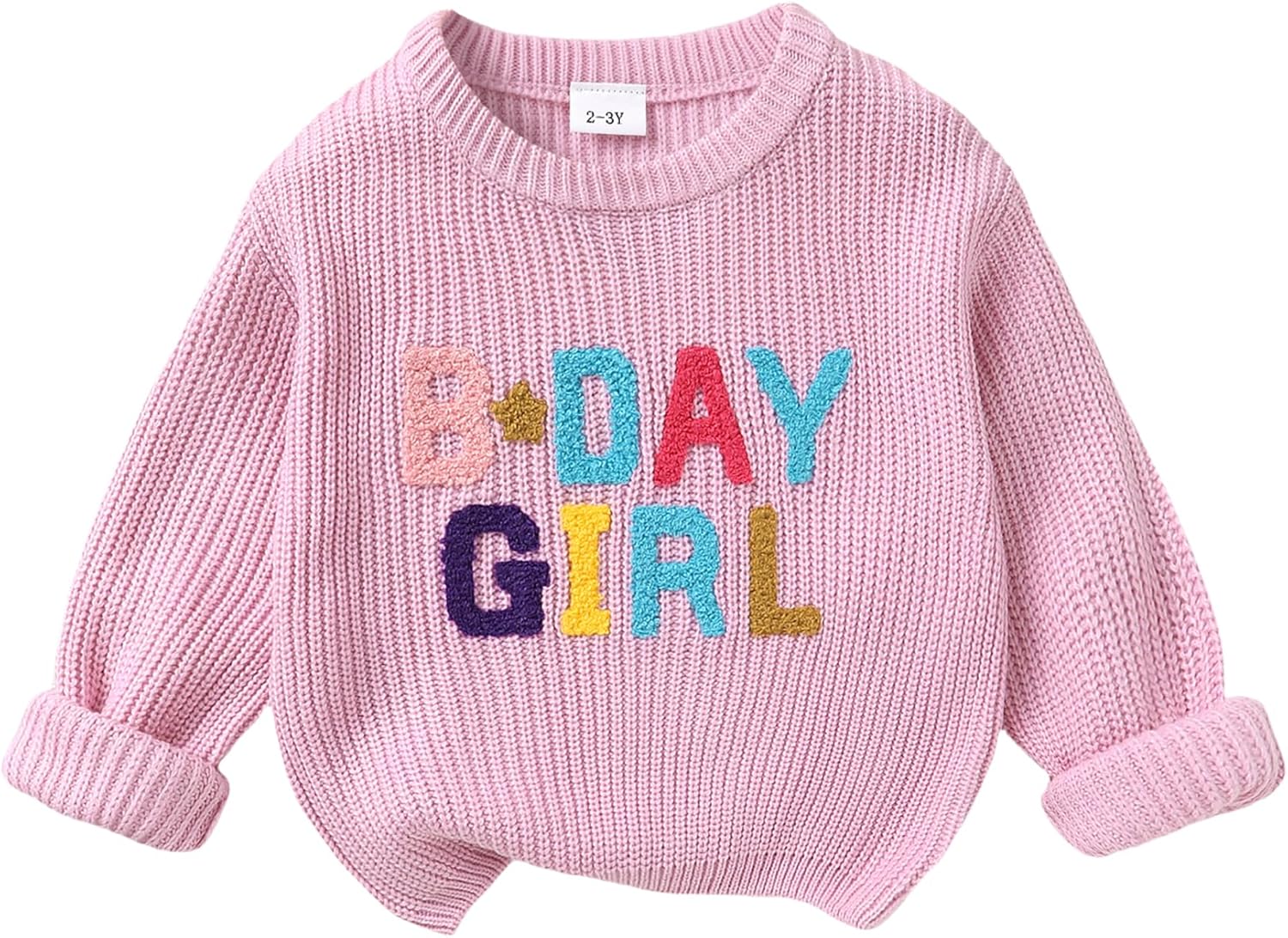 I'm so thankful Toddler Baby Girl Birthday Outfit 1st 2nd 3rd 4th 5th 6th Fall Winter Clothes Cotton Oversize Warm Sweater