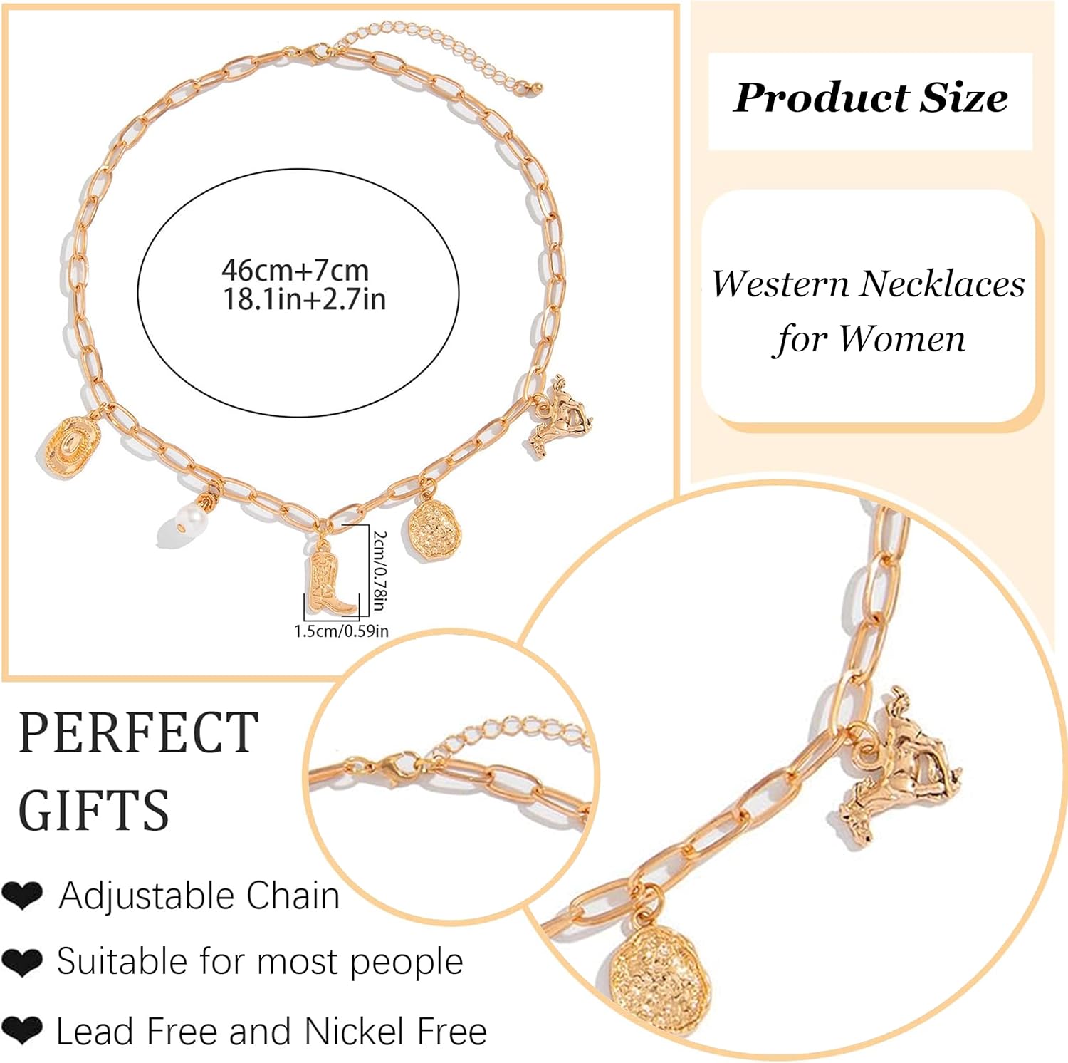 Western Jewelry for Women Cowboy Boot Charm Necklace Cowgirl Accessories Country Concert Outfits for Women Western Boho Jewelry Gifts - Image 6