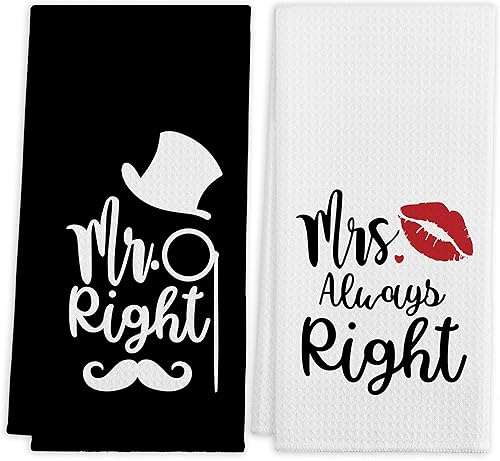 QIYUHOY Mr. Right Mrs. Always Right - Toallas de baño, toallas de mano, 16 x 24 pulgadas, paños de cocina modernos de algodón, toalla de mano para QIYUHOY Mr. Right Mrs. Always Right - Toallas de baño, toallas de mano, 16 x 24 pulgadas, paños de cocina modernos de algodón, toalla de mano para