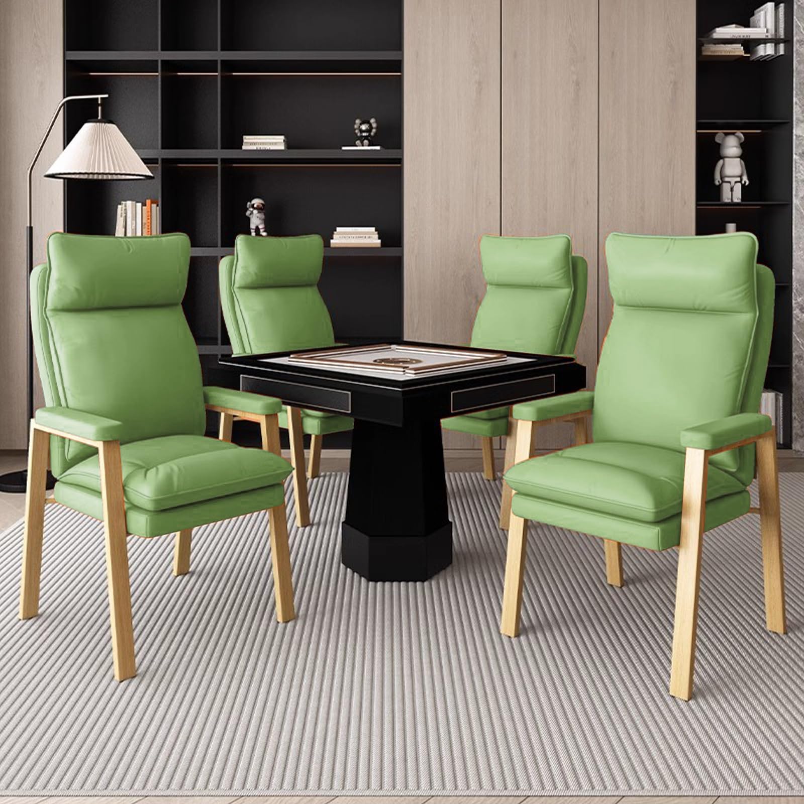 4 Pack Ufficio con braccioli Imbottiti, Sedia ergonomica, for Reception, Riunioni, Conferenze e Sala d'attesa, Sedia da Ufficio Laterale for Computer, Casa(Green)