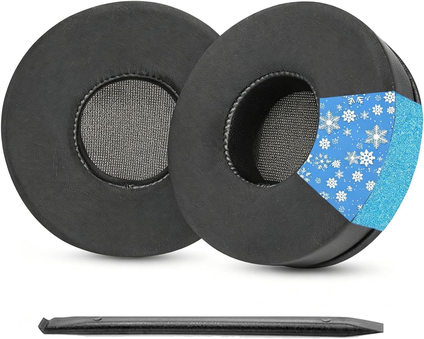 Cooling Gel Earpads Replacement Compatible with House of Marley Positive Vibration 2 Headset Ear Pads Ear Cushions Ice Silk Fabric Memory Foam Black