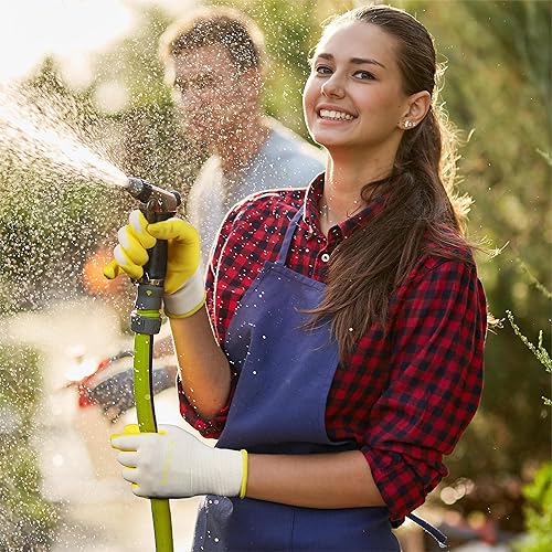 Miniatura 5 de HANDLANDY Guantes de jardinería para mujer, 3 pares de guantes de trabajo transpirables con revestimiento de nitrilo, el mejor regalo para mujeres