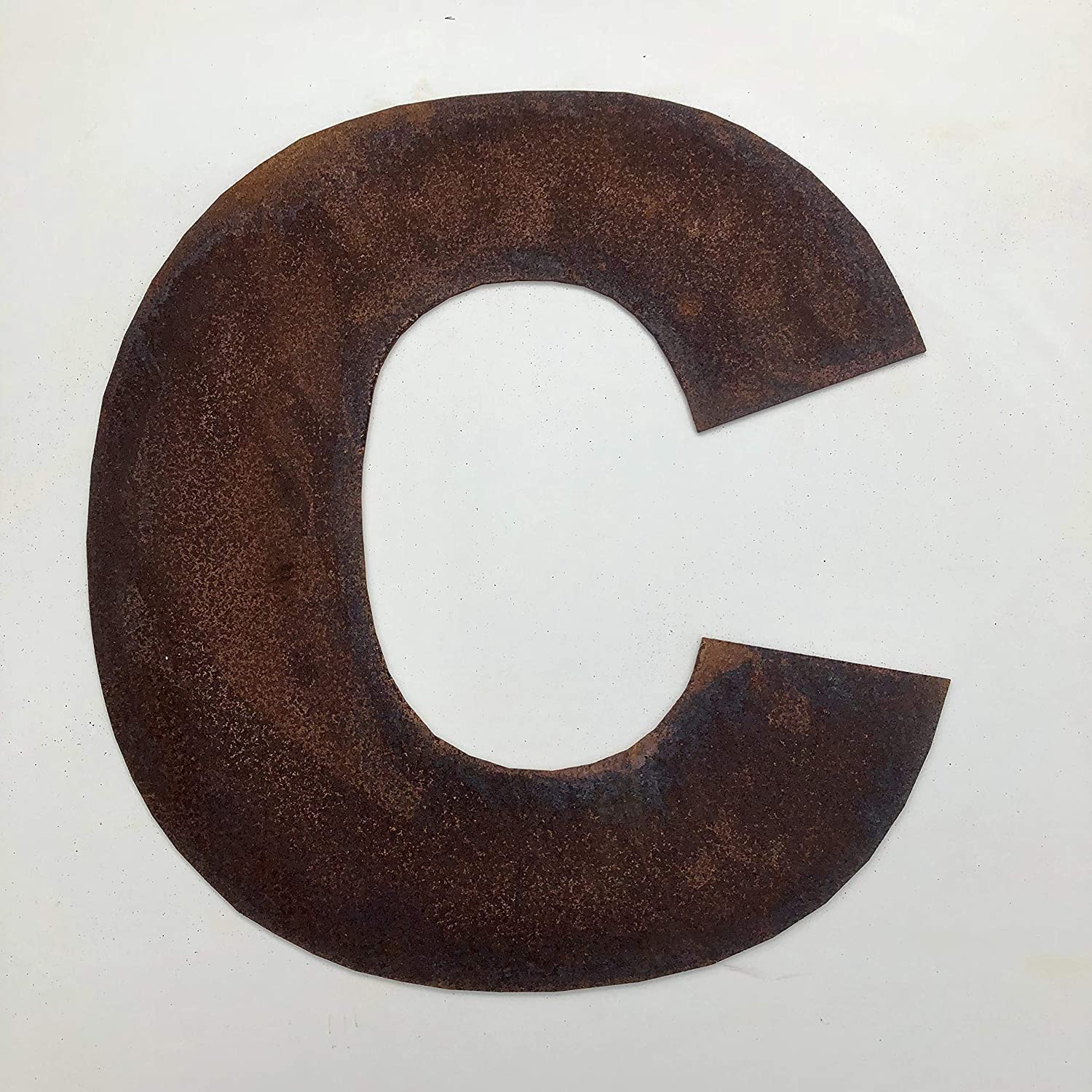 Rustic Metal Letter C 12” Tall – Bold Rusty Sign Vintage Home And Garden Decor