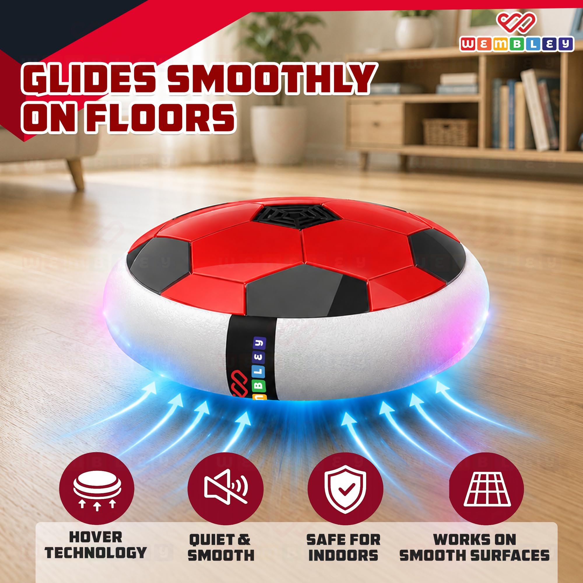 Wembley Hover Football - LED Lights & Rechargeable Fun -5 Wembley Hover Football - LED Lights & Rechargeable Fun -5