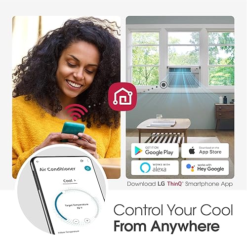 Miniatura 8 de LG Aire acondicionado de ventana de 6000 BTU, inversor dual de ahorro de energía, control remoto, WiFi, LG ThinQ, Alexa, Hey Google, filtro lavable