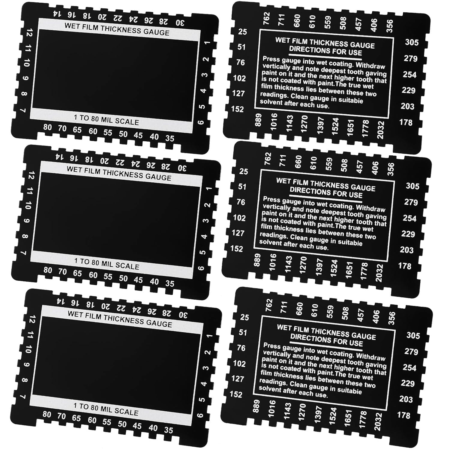 Kanayu Dual Scale Wet Film Thickness Gauge Comb 180 Mil Scale for