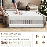 Vista 4 de Sofás modulares de 108 pulgadas para sala de estar, sofá moderno en forma de L, sofá tapizado sin estructura, asiento profundo, con diván, marrón