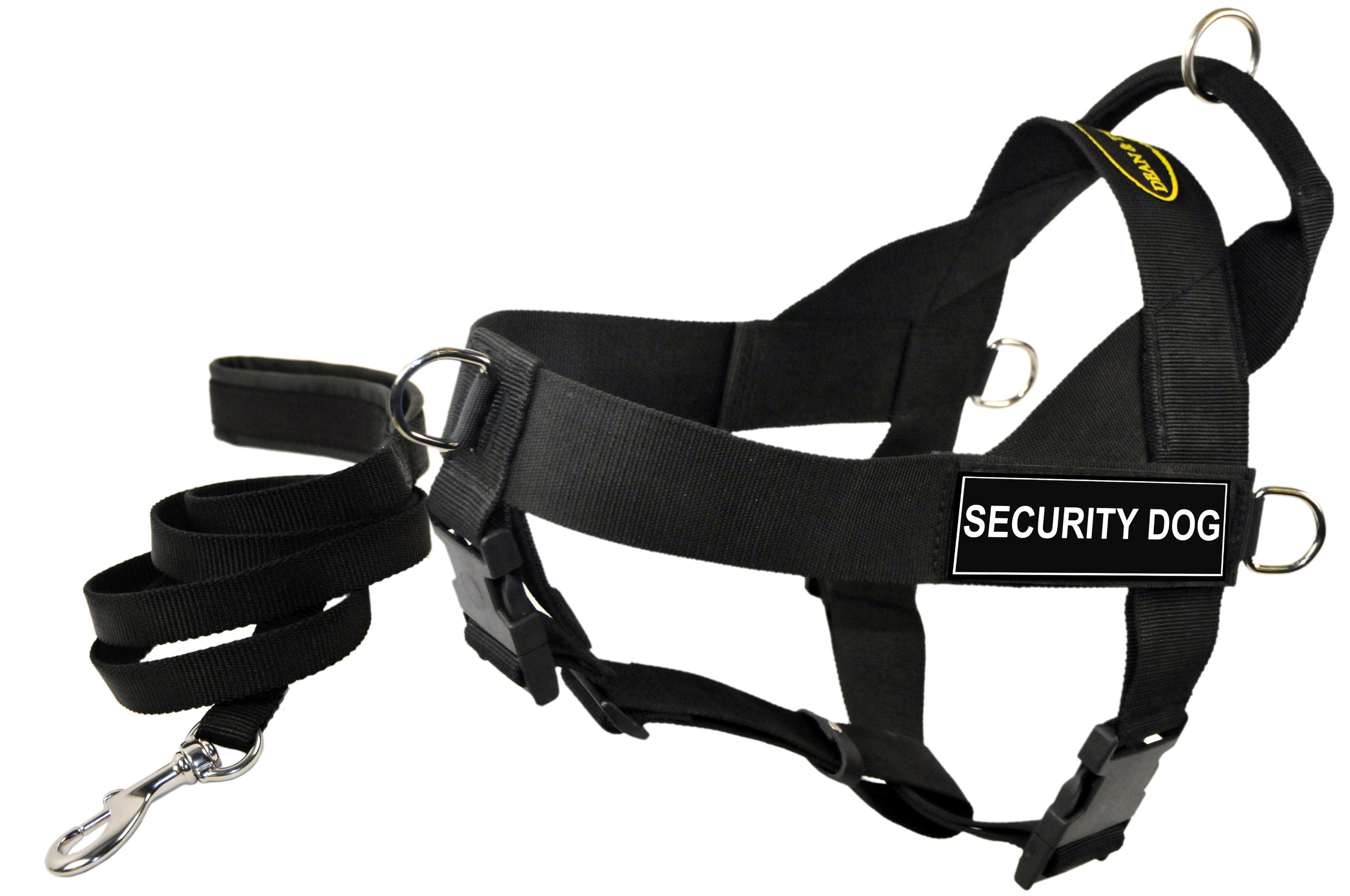 Harnais Universel DT en inox et sa laisse assortie rembourrée noir XS