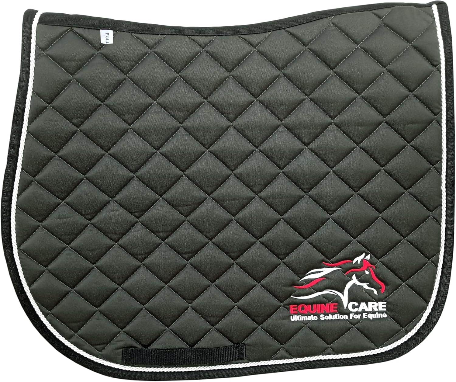 Equine Care English Saddle Pad for Horses - All Purpose Quilted Shock Absorbing Padded Saddle Pad with Breathable Honeycomb Airflow, Non Slip Contoured Wither Relief (Olive Green, Generous Cut)