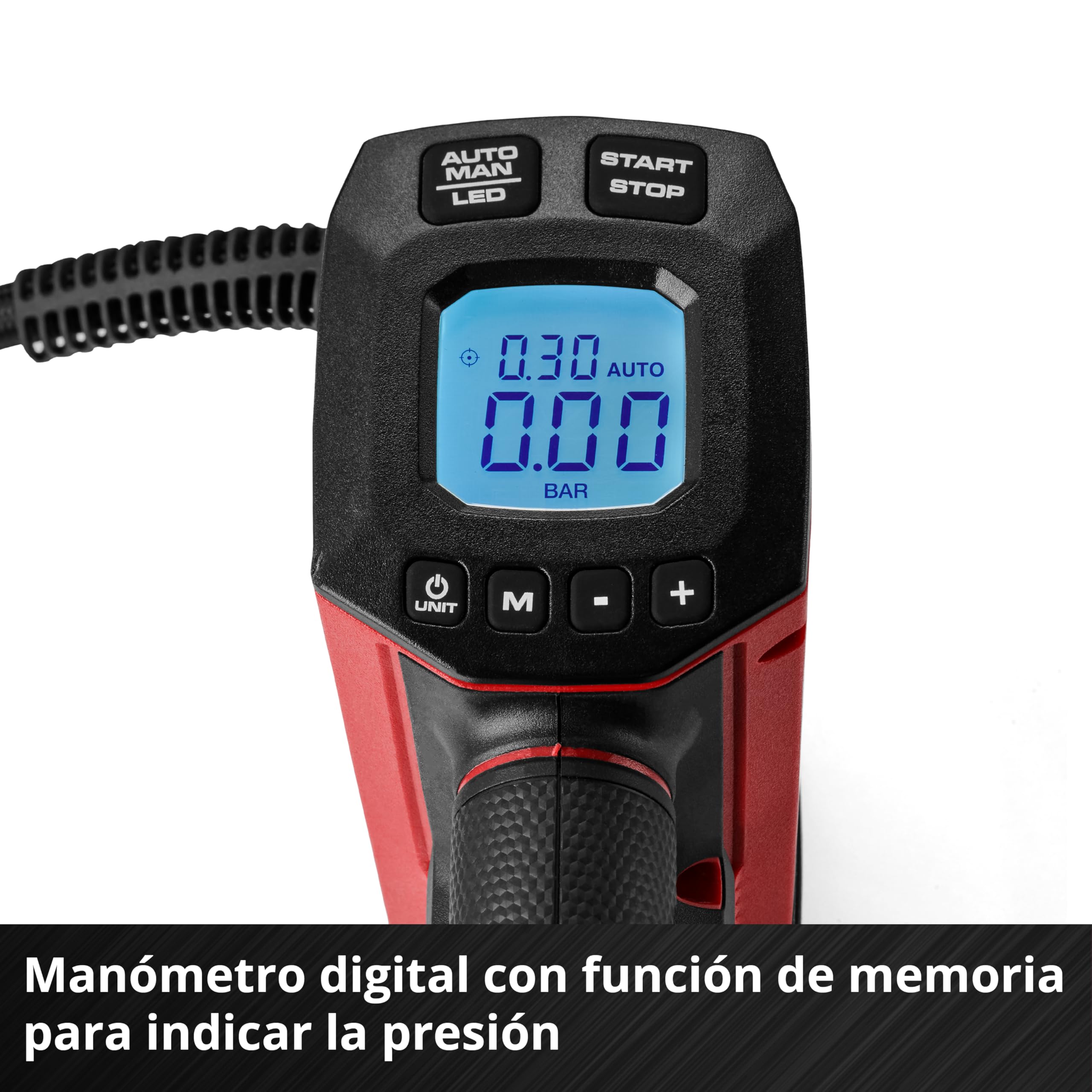Einhell compresor de coche con batería CE-CC 18/23 D Li-Solo Power X-Change (18 V, máx. 11 bar, manómetro digital con pantalla digital LCD, función de desconexión automática, sin batería)
