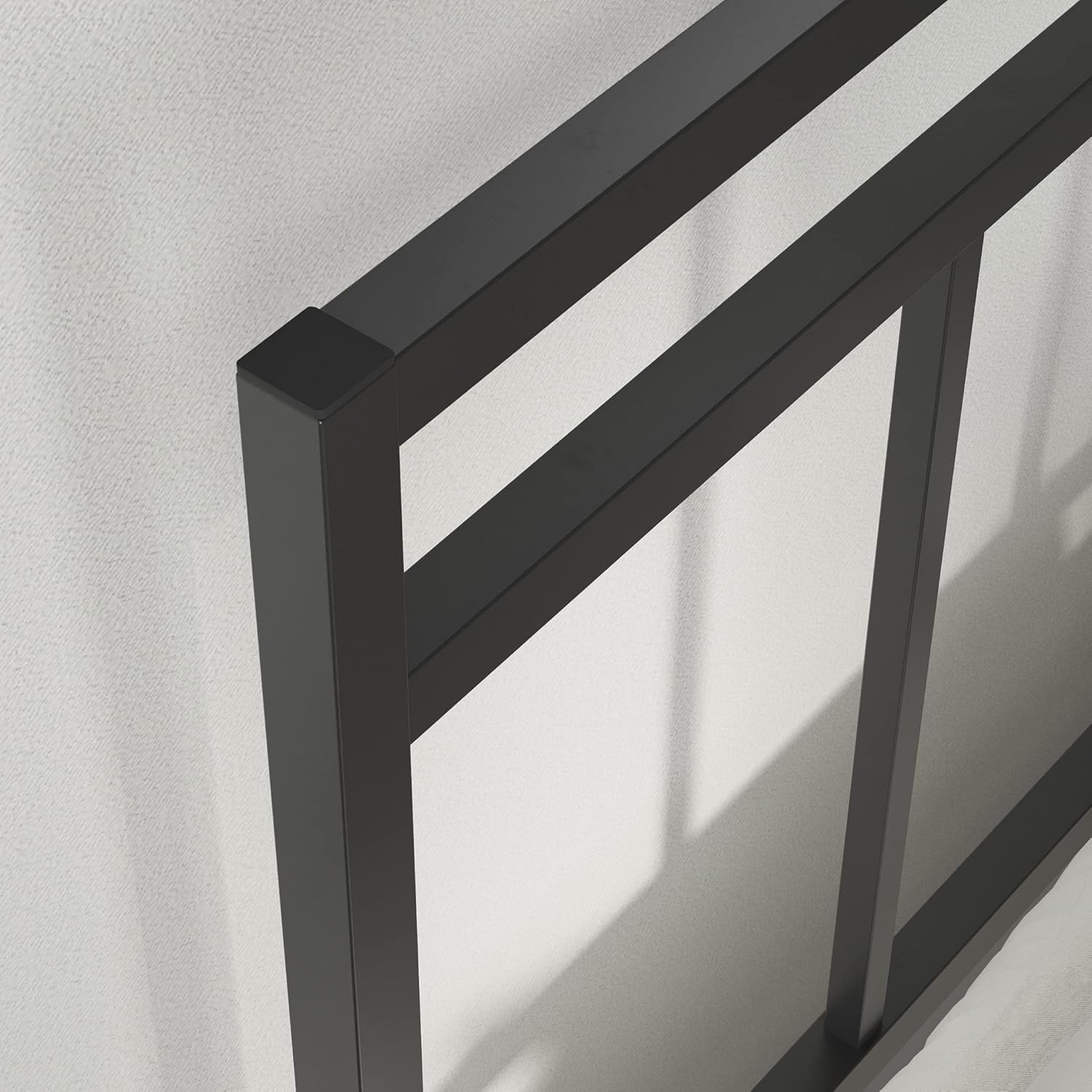 Sauder Cannery Bridge Twin Platform Bed with Headboard, Black Finish