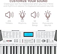 Vista 22 de Best Choice Products Juego completo de piano de teclado electrónico para principiantes de 61 teclas con teclas iluminadas, pantalla LCD
