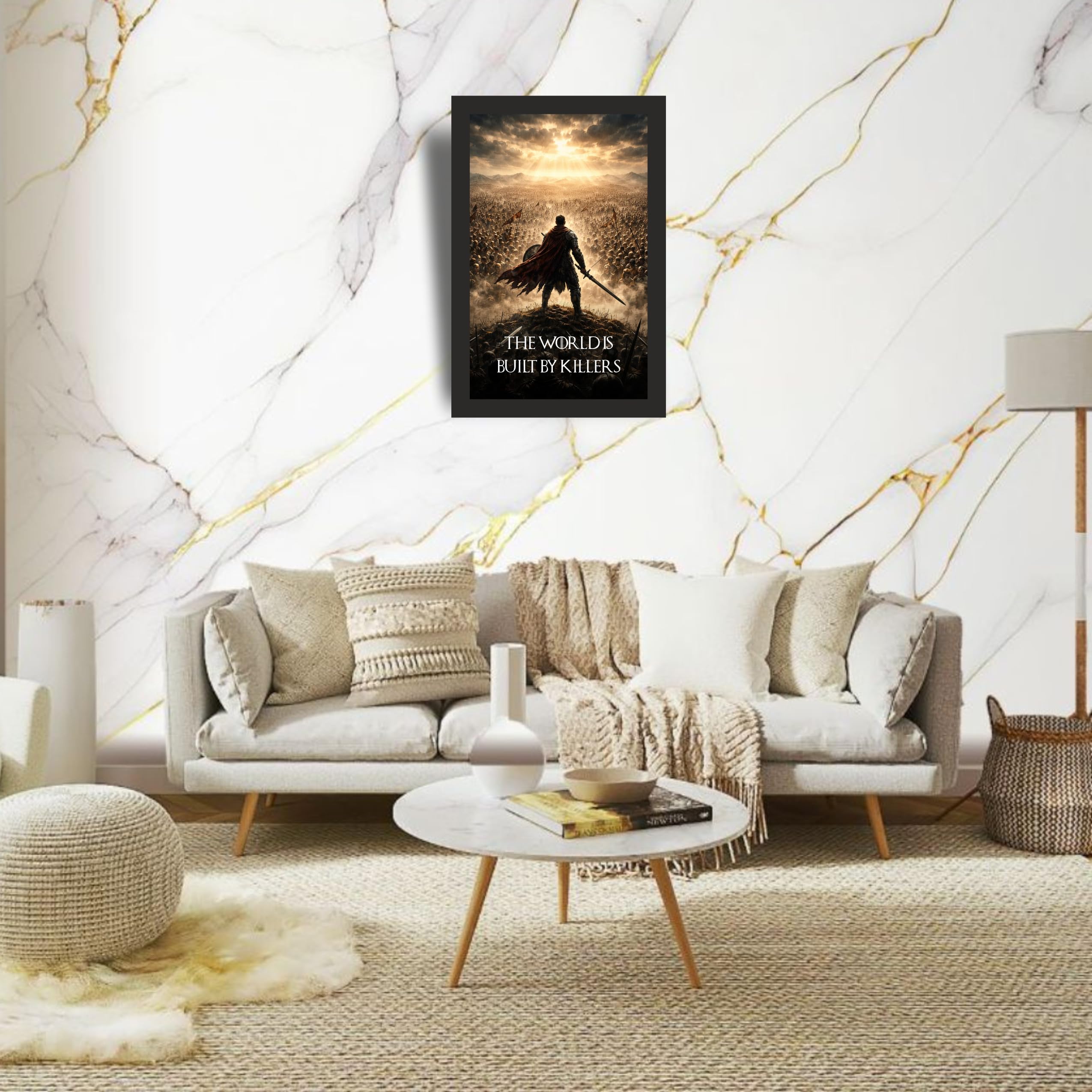 World Built by Killers Warrior Photo Frame A4 Black