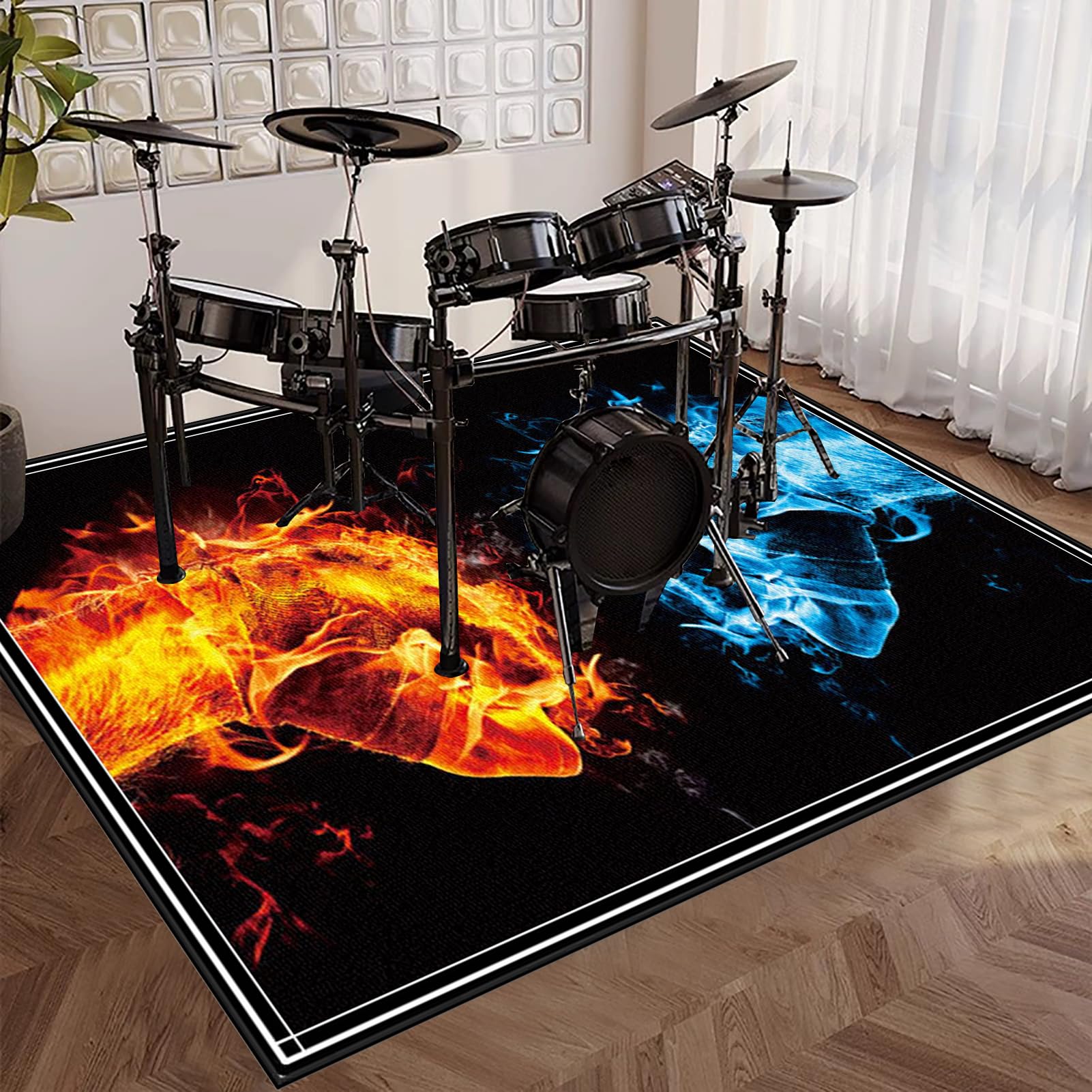 140 x 90 cm, perkusyjny, antypoślizgowy, dźwiękoszczelny, mata na instrumenty muzyczne, mata podłogowa, izolacja akustyczna, antypoślizgowy dywanik bębnowy
