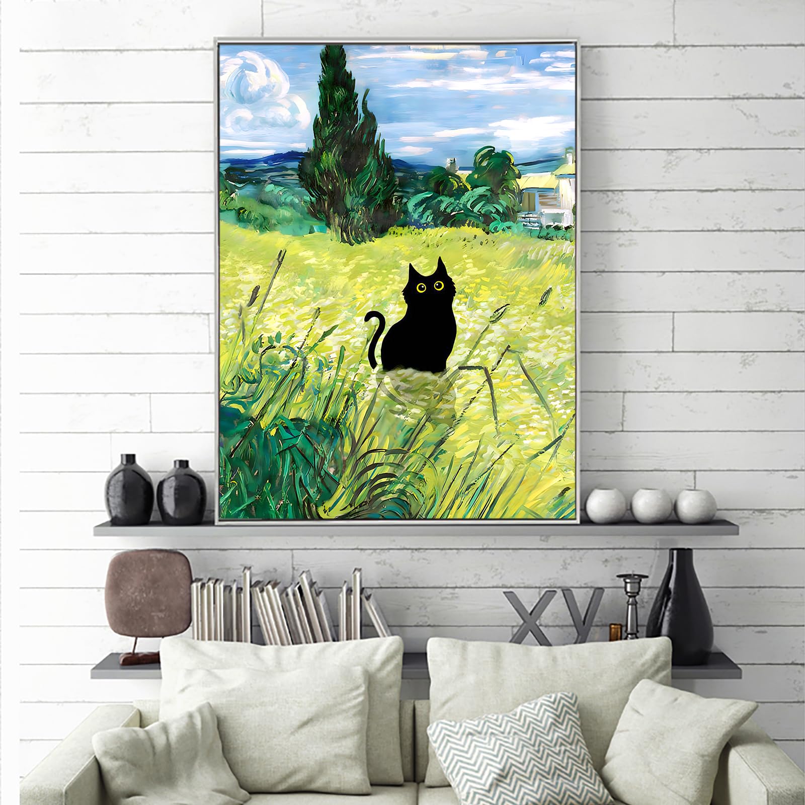 緑　ベージュ　黒　白　アート　絵画 絵画 インテリア 風水 風景 玄関 和室 額入り 抽象 40角 壁掛け