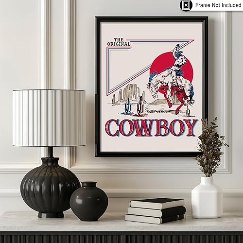 Miniatura 3 de Poster Master Póster publicitario vintage  Impresión retro del oeste  Vaquero, Funky Wild West, Rodeo, cerveza, moderno, estético  Arte de pared sin