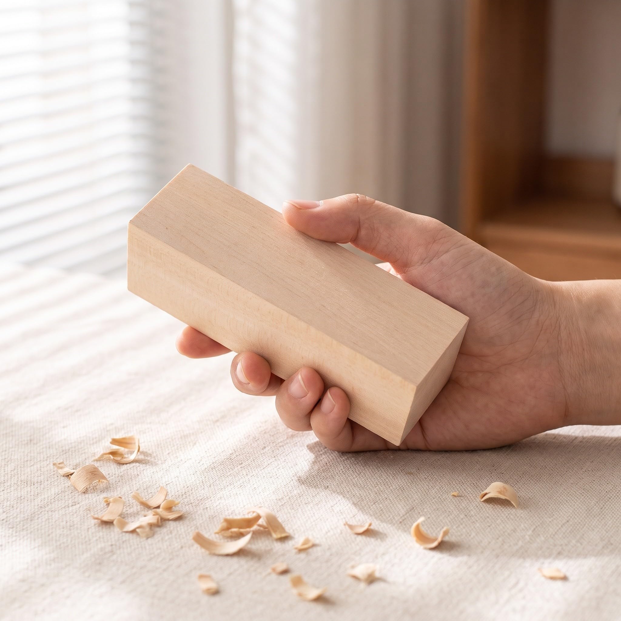 Gatuida 8 bloques de madera de tilo sin pintar para tallar y esculpir.
