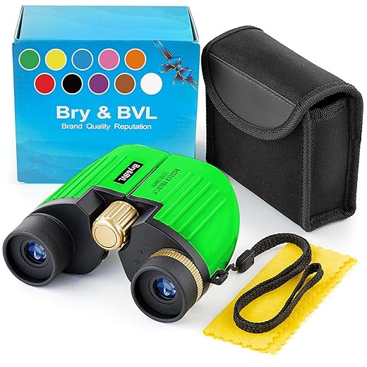 Binoculars for Kids – 8X22 Kids Binoculars Boys, Girls - Shockproof – Boys Toys Age 3-14 – Birthday Present – Holiday Toy List 2022 for Boys with High Resolution (Green)