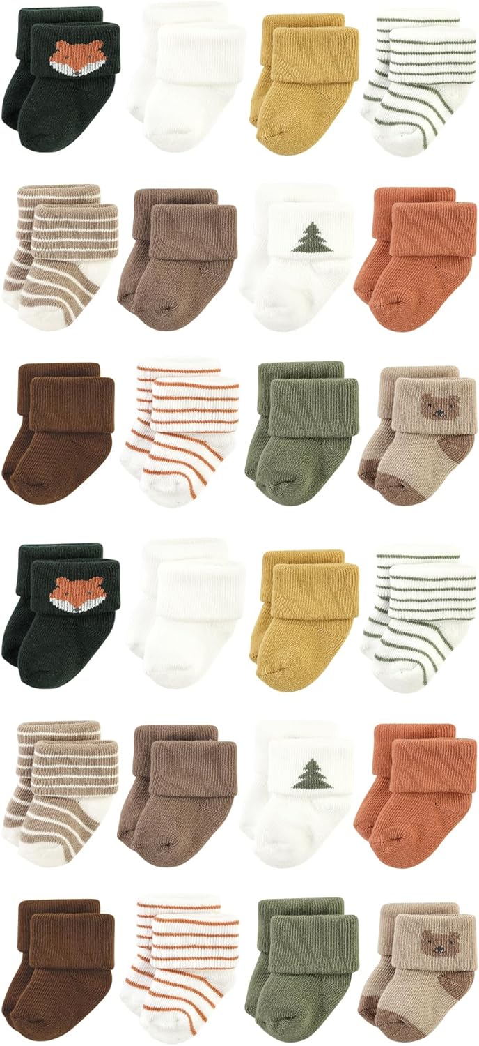 Hudson Baby Unisex Cotton Rich Baby Terry Socks 24-Pack