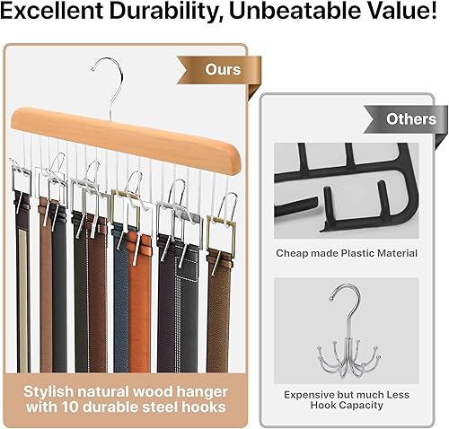 Miniatura 3 de Umo Lorenzo Percha para cinturón para armario, organizador de accesorios para cinturones, corbatas y bufandas