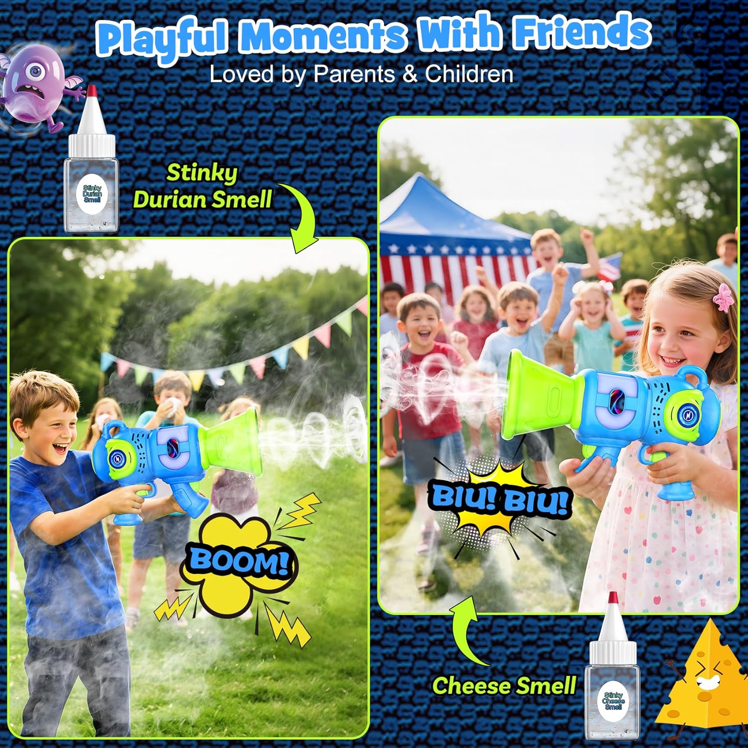 Nicmore Fart Gun Toy for Kids Bundle with Construction Truck Toddler Toys Car