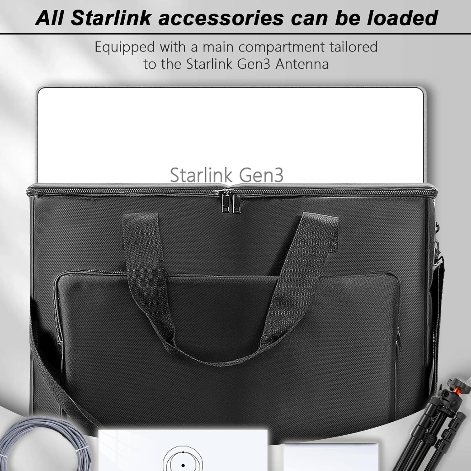 Starlink Gen 3 Outdoor Travel Bag, Handbag for Starlink Dish and All Accessories, Easy to Carry for Outdoor Camping and RV Trips