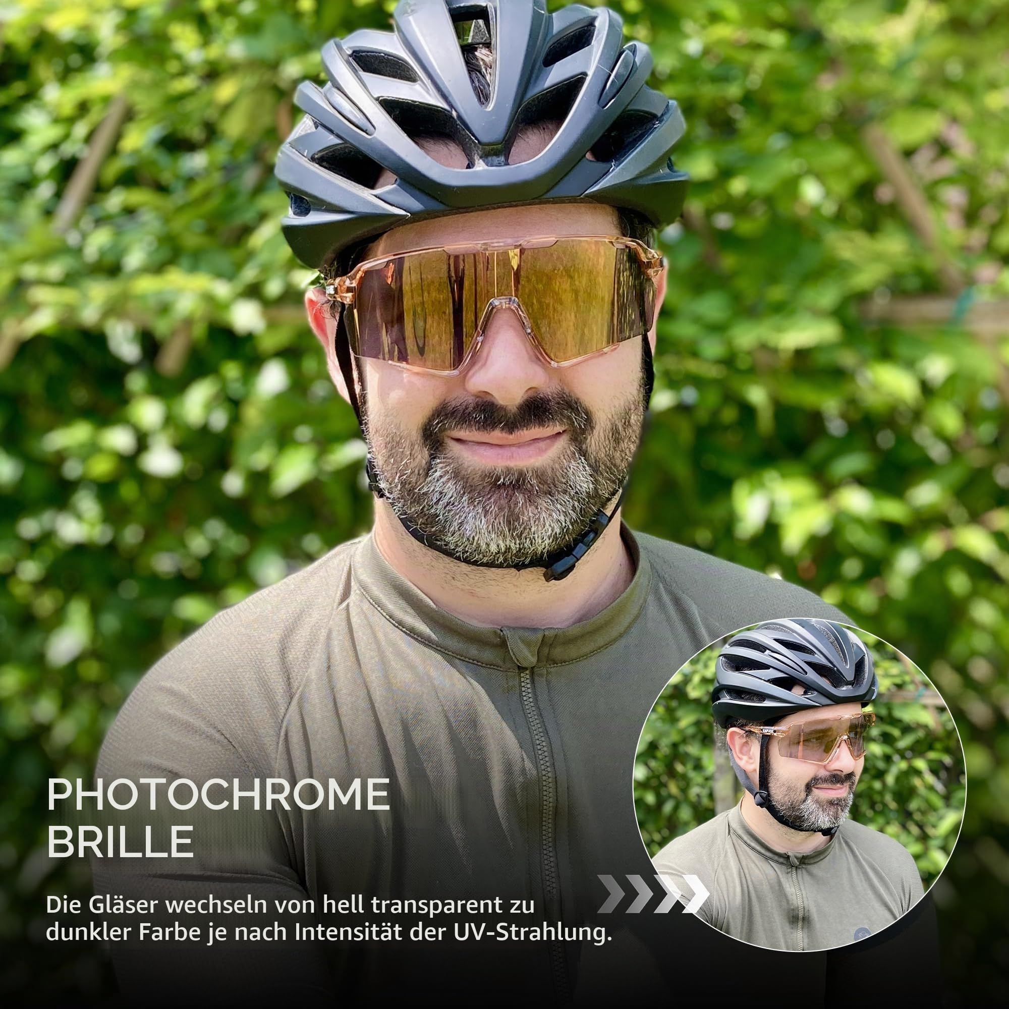 KAPVOE Fahrradbrille Herren Damen Radfahren Sportsonnenbrille Sportbrille Uv400 Schutz Sport MTB Radbrille Radsport K170